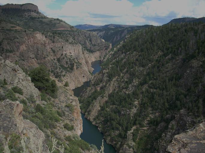 Lookiing west down The Black Canyon of the Gunnison from Blue Mesa Point